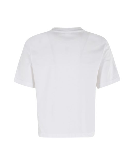 J.W. Anderson White Anchor Embroidery Panelled Cropped Tshirt