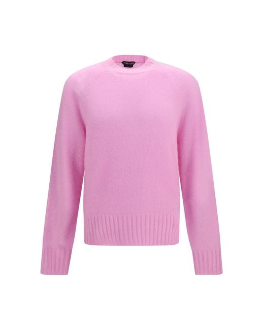 Tom Ford Pink Crew-Neck Cashmere Sweater Kashmir/Capra Hircus for men