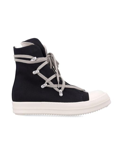 Rick Owens Black High-Top Mini Sneakers For
