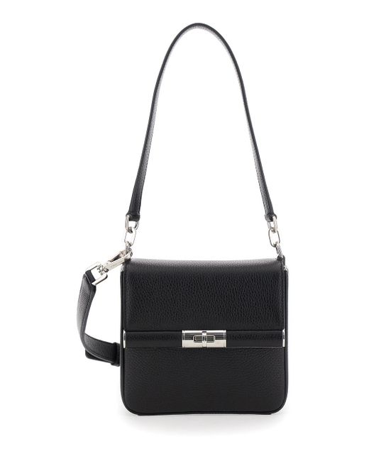 Dolce & Gabbana Black 'Marlene' Shoulder Bag With Twist Closure And Logo On The Back for men