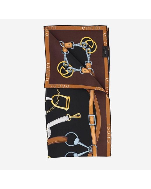 Gucci Black Scarf Silk Twill