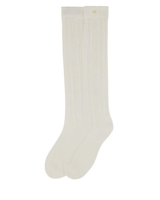 Valentino White Long Socks for men