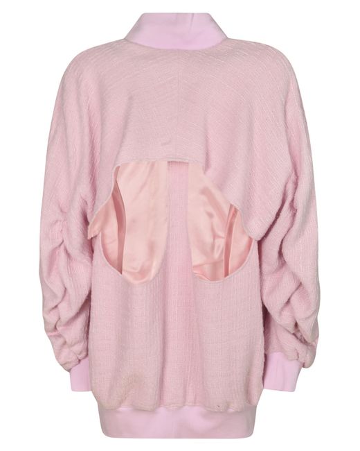 ALESSANDRO VIGILANTE Pink Cut-Out Detail Oversized Zip Jacket