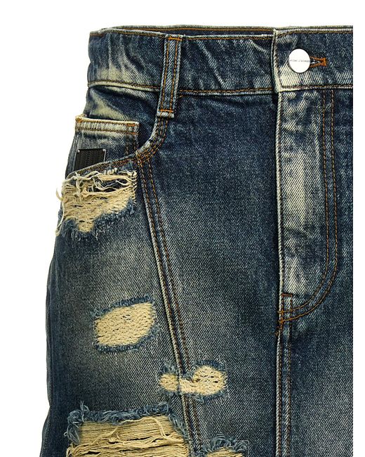 Marc Jacobs Blue 'The Rip And Repair Straight Jean' Skirt