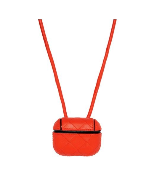 Bottega Veneta Red Intrecciato Airpods Pro Case for men
