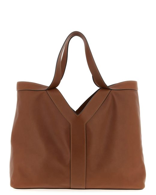 Saint Laurent Brown 'Y' Large Shopping Bag for men