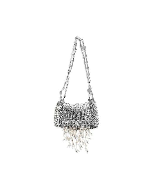 Rabanne White Stainless Steel Shoulder Bag