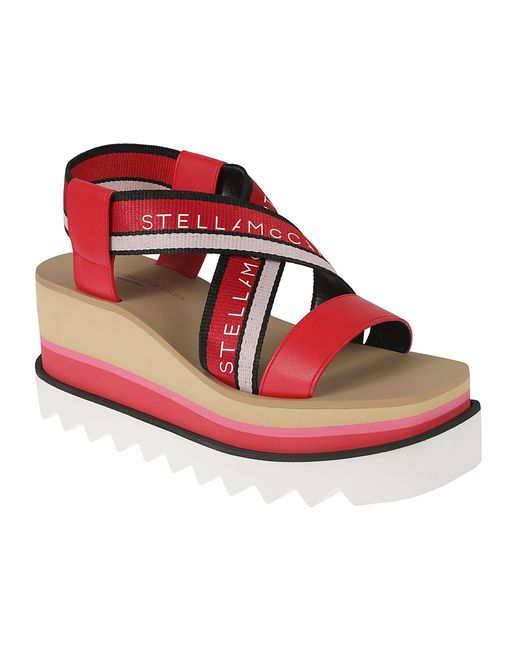 Stella McCartney Red Stripy Webbing Sandals