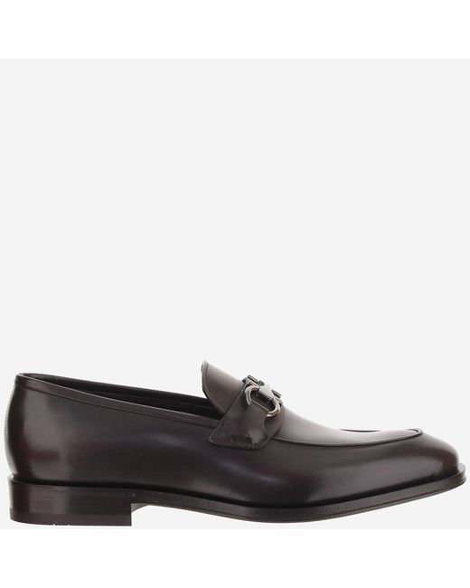 Ferragamo Black Leather Loafers Calf for men