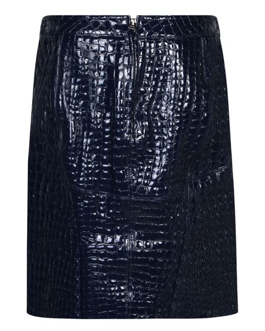 Tom Ford Blue Croc Print Skirt