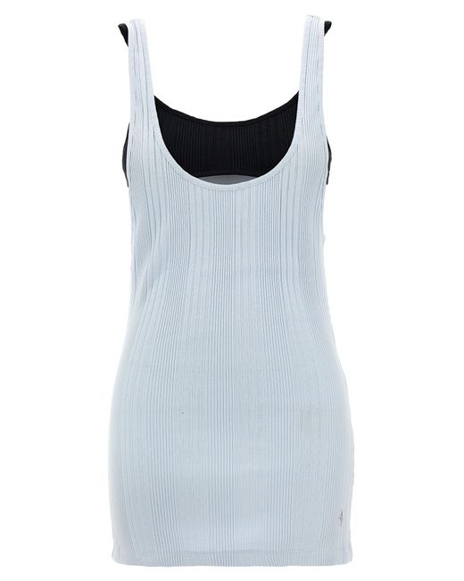 The Attico Blue Logo Ribbed Top