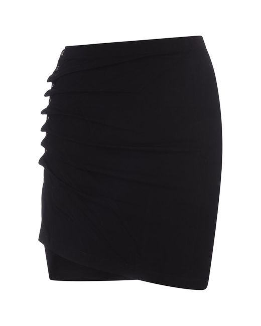 Rabanne Black Stretch Jersey Pleated Mini Skirt