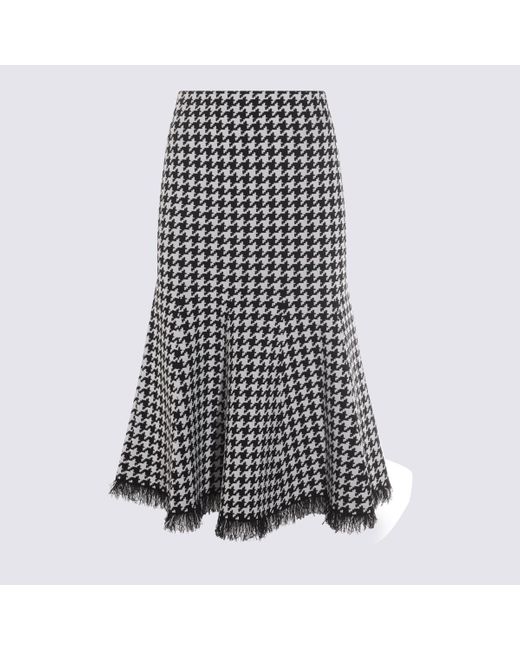 Alexander McQueen Black Patterned Skirt