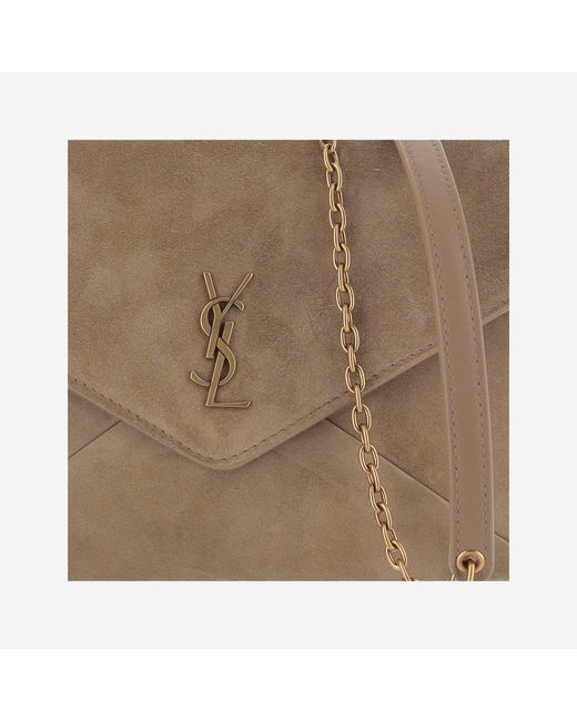 Saint Laurent Brown Shoulder Bag Suede