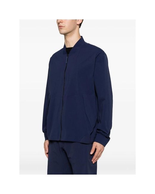 Veilance Blue Bomber Jacket Nylon Shell for men