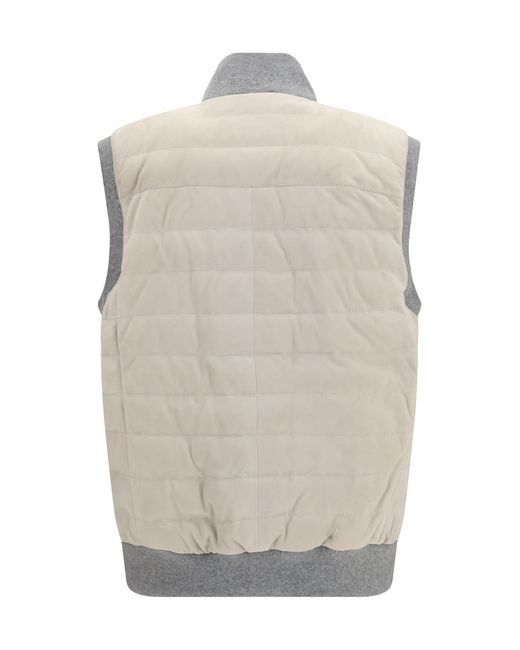 Brunello Cucinelli White Padded Vest Blazers E Vests for men
