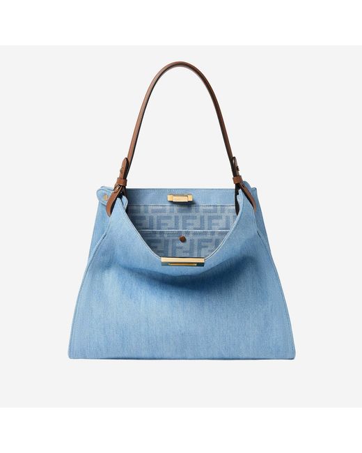 Fendi Blue Shoulder Bag Way Cotton