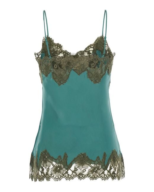 Gold Hawk Green Camisole Top Marilyn Bias Silk