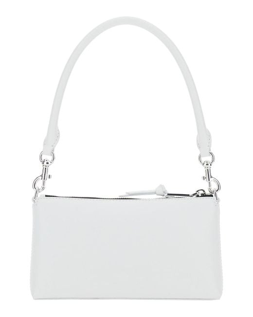 Marc Jacobs White 'The Pochette' Shoulder Bag With Removable Top Handle And Front Plaque