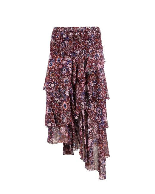 Isabel Marant Red Brigitte Viscose Skirt