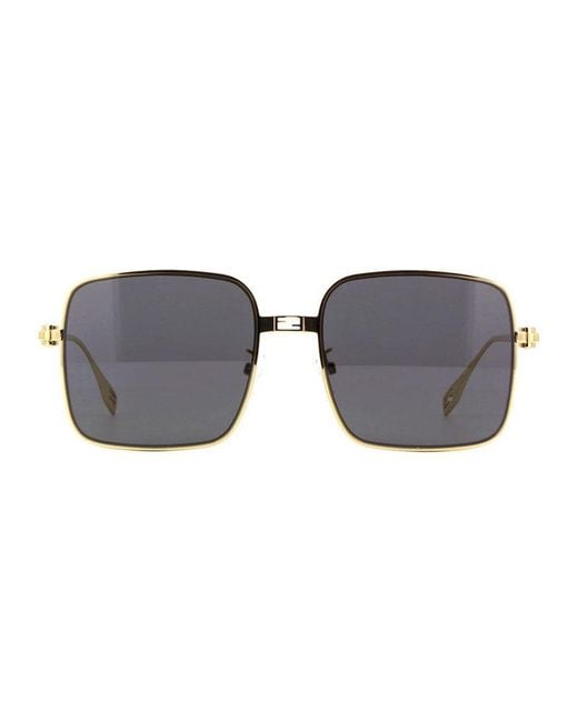 Fendi Gray Sunglasses Square Rimless, Shiny Endura Frame And Smoke Lens Fe40123U30A