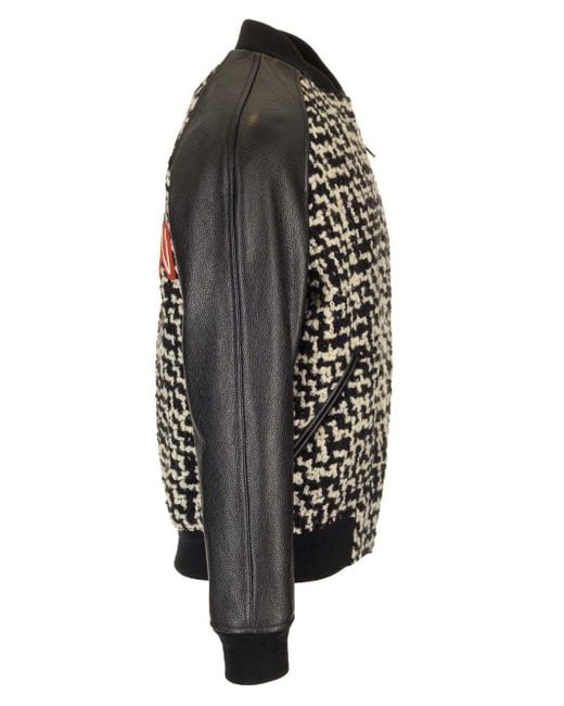 Valentino Black Wool Tweed Bomber for men