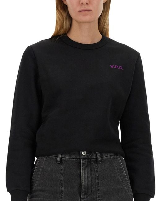 A.P.C. Black Logo Sweatshirt Cotton Sweatshirts