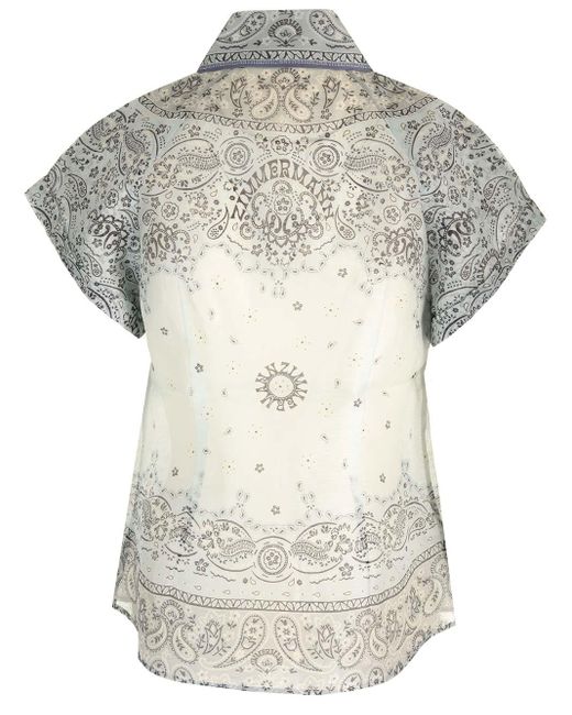 Zimmermann Gray Linen And Silk Shirt