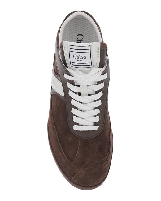 Chloé Brown Low Top Suede Sneakers Polyester Trainers