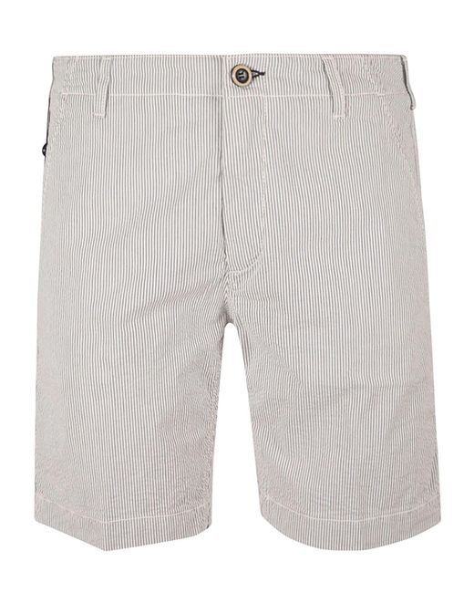 Vilebrequin Gray Logo Patch Striped Shorts for men