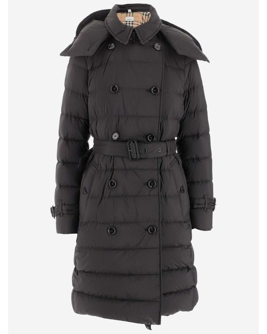 Burberry Black Quilted Down Jacket With Hood