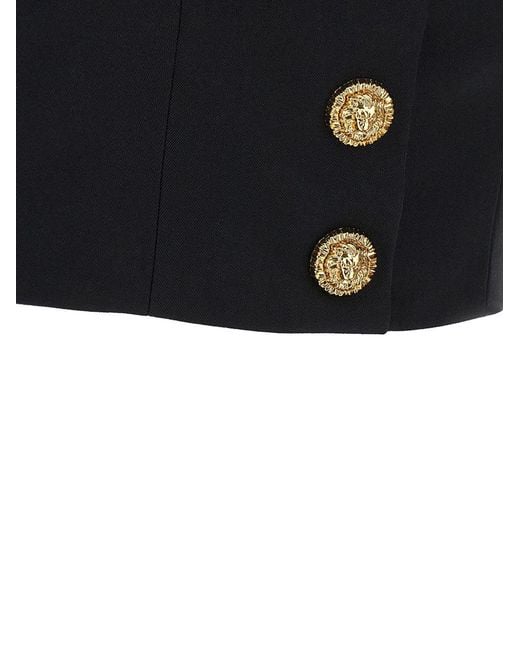 Balmain Black Wool Brassiere Top