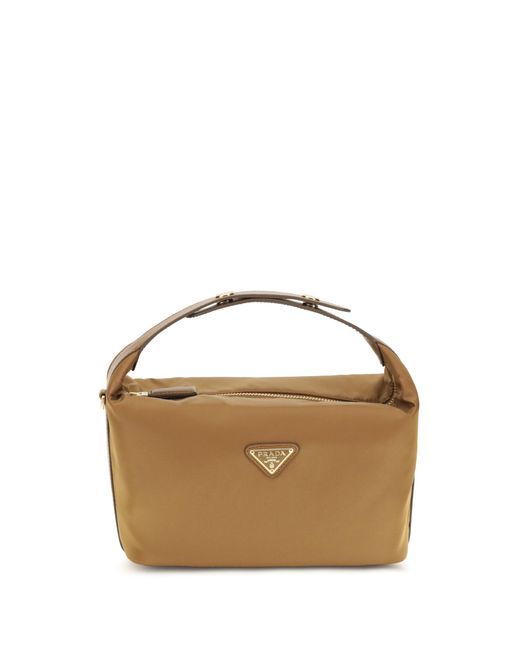 Prada Brown Mini Handbag Chérie Recycled Polyamide Shoulder Bags