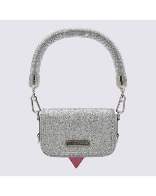 Chiara Ferragni Gray Silver Glittery Shoulder Bag