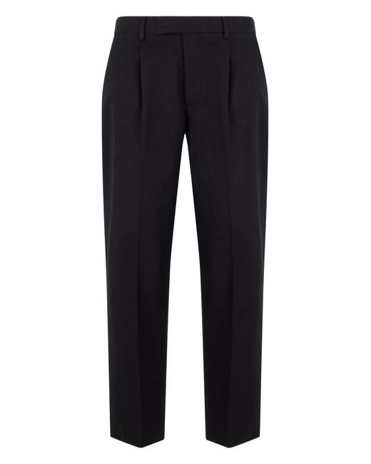 Zegna Blue Trousers Cotton-Linen for men