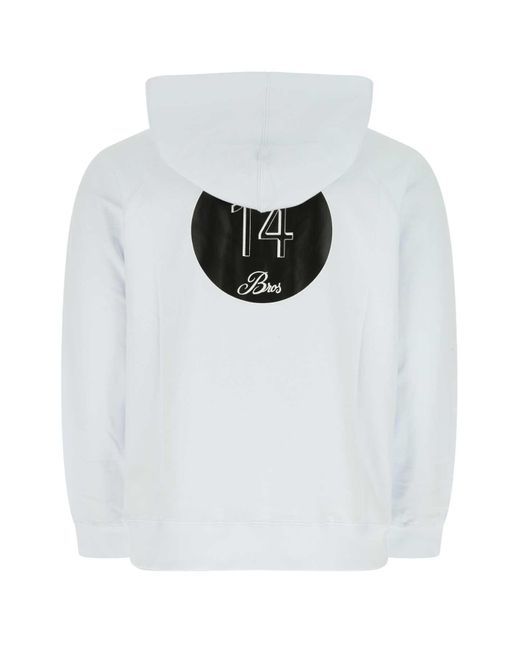 14 Bros White Cotton Sweatshirt for men