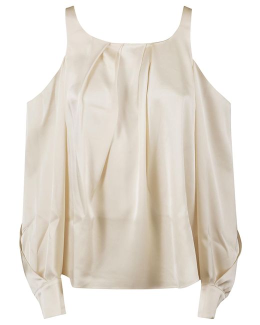 J.W. Anderson Natural Twisted Cold Shoulder Top