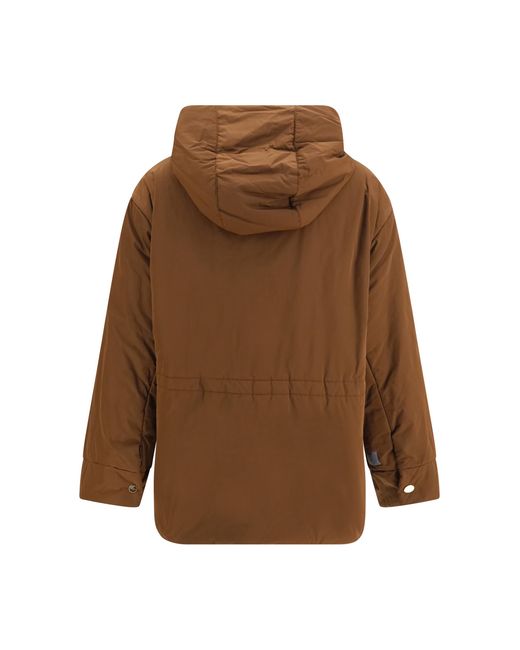 Max Mara Brown Parka Reversible Padded Outer: Polyester Puffer Jackets