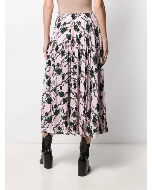 Valentino White X Undercover Silk Pleated Skirt