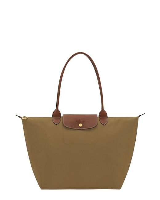 Longchamp Brown Shoulder Bag Polyamide