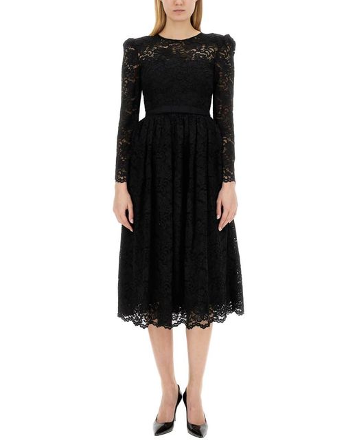 Self-Portrait Black Longuette Dress
