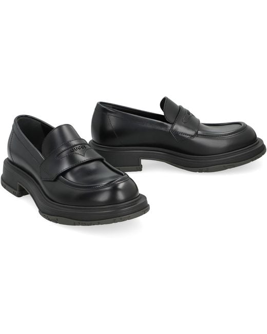 Gucci Black Leather Loafers, Calf Skin for men
