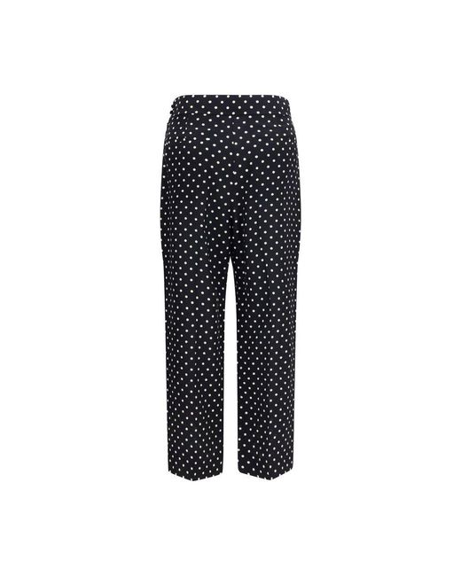Valentino Garavani Blue Black Silk Cropped Pants