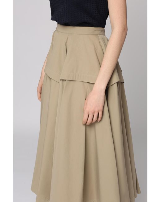 Bottega Veneta Natural A-Line Skirt Cotton