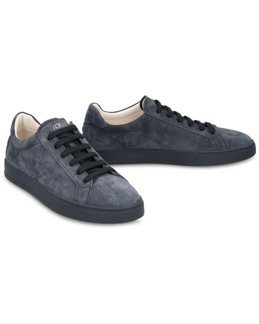 Tod's Blue Suede Sneakers Calf Trainers for men