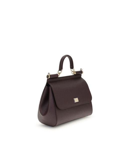 Dolce & Gabbana Brown Calf Leather Bos Taurus Handbag Bag