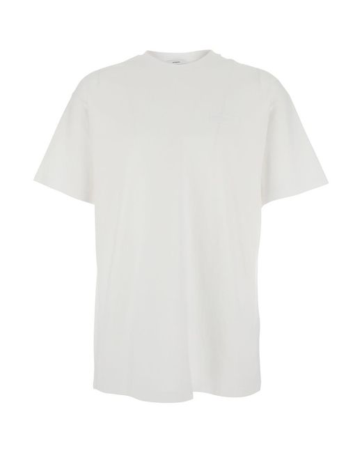 Givenchy White Crew Neck T-Shirt With Chest Logo Patch for men