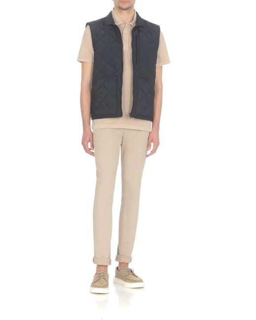 Fay Blue Quilted Vest With Pockets for men