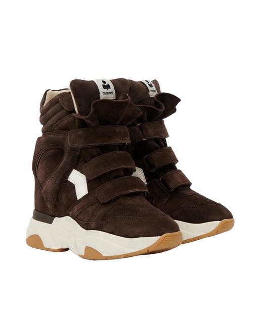 Isabel Marant Brown Sneakers Balskee Chocolate-Milky Chocolate/Milky Main: Calf Velvet Leather Trainers