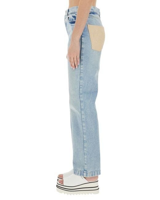 Stella McCartney Blue Straight Leg Jeans Polyester